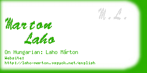 marton laho business card